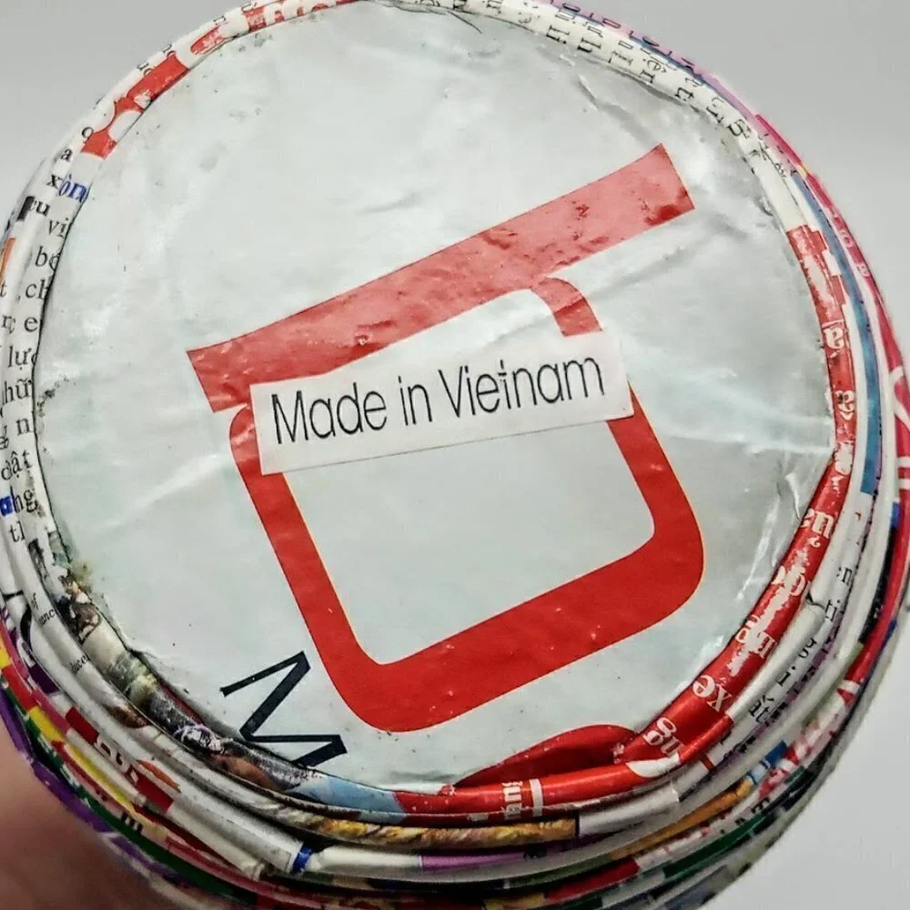 Vietnamese Hand-Rolled Paper Vase